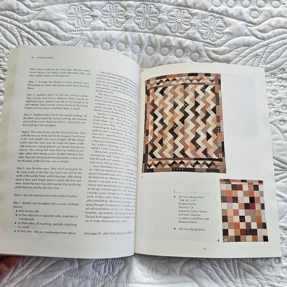 Plaids & Stripes Book By Roberta Horton Quilting Techniques & Patterns 1990